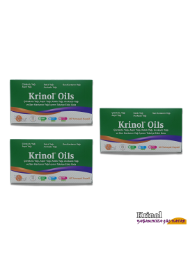 Krinol Oils - Çörekotu Yağı, Aspir Yağı, Kekik Yağı, Avokado Yağı ve Sarı Kantaron Yağı - 60 Kapsül - 3 Kutu