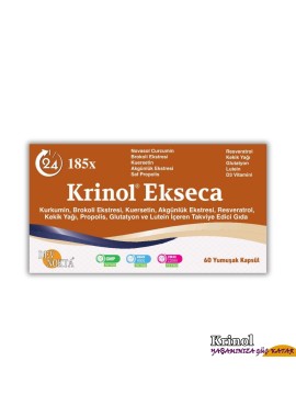 Krinol Ekseca - Novasol Curcumin, Brokoli, Kuersetin, Akgünlük, Propolis, Resveratrol, Kekik Yağı, Glutatyon, Lutein ve D3 Vitamini - 60 Kapsül - 1 Kutu