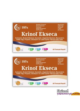 Krinol Ekseca - Novasol Curcumin, Brokoli, Kuersetin, Akgünlük, Propolis, Resveratrol, Kekik Yağı, Glutatyon, Lutein ve D3 Vitamini - 60 Kapsül - 2 Kutu