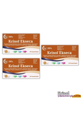 Krinol Ekseca - Novasol Curcumin, Brokoli, Kuersetin, Akgünlük, Propolis, Resveratrol, Kekik Yağı, Glutatyon, Lutein ve D3 Vitamini - 60 Kapsül - 3 Kutu