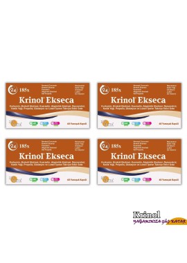 Krinol Ekseca - Novasol Curcumin, Brokoli, Kuersetin, Akgünlük, Propolis, Resveratrol, Kekik Yağı, Glutatyon, Lutein ve D3 Vitamini - 60 Kapsül - 4 Kutu