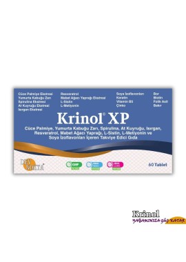 Krinol XP - Cüce Palmiye, Spirulina, At Kuyruğu, Isırgan, Resveratrol, L-Sistin, L-Metiyonin, Soya İzoflavonları, Keratin, Bor, Biotin,  Folik Asit - 30 Kapsül - 1 Kutu
