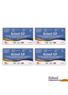 Krinol XP - Cüce Palmiye, Spirulina, At Kuyruğu, Isırgan, Resveratrol, L-Sistin, L-Metiyonin, Soya İzoflavonları, Keratin, Bor, Biotin,  Folik Asit - 30 Kapsül - 4 Kutu