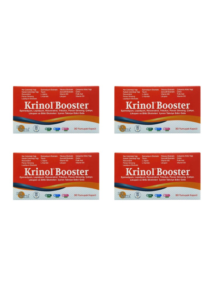 Krinol Booster - Lepidyum. Resveratrol. Likopen- 30 Kapsül - 4 Kutu
