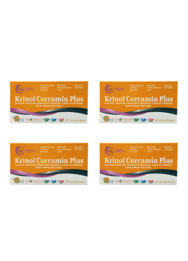 Krinol Curcumin Plus - Novasol Curcumin, Quercetin, Resveratrol, Glutatyon, Lutein, Selenyum, D3 Vitamini ve C Vitamini - 30 Kapsül - 4 Kutu