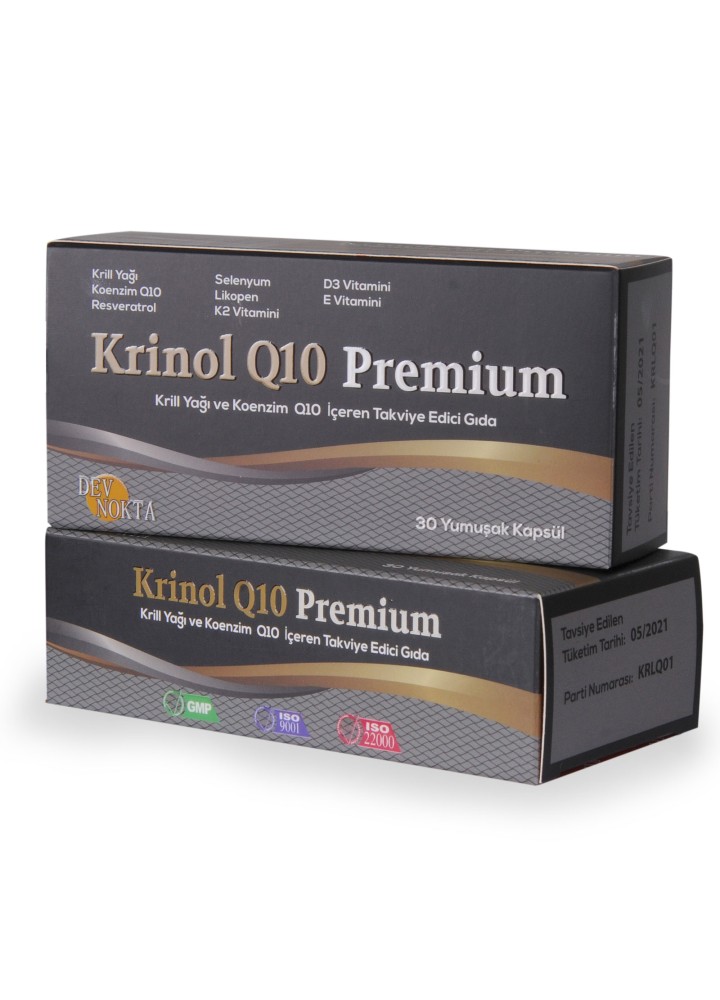 Krinol Q10 Premium - Krill Yağı ve Koenzim Q10 - 30 Kapsül - 2 Kutu